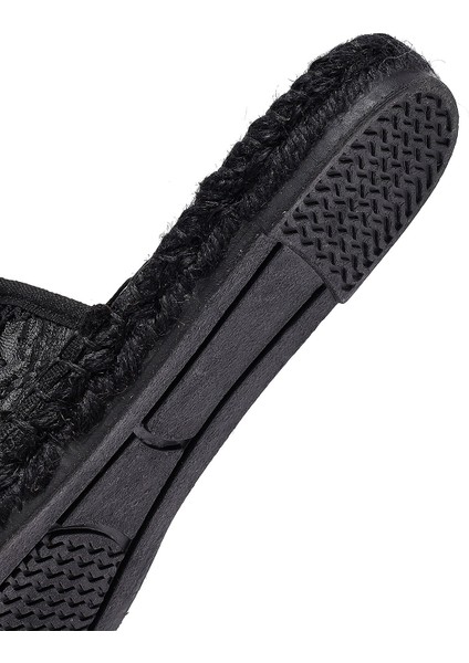 Kadın Siyah Desenli Espadril Terlik 25SFD20626F