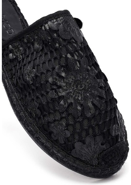 Kadın Siyah Desenli Espadril Terlik 25SFD20626F