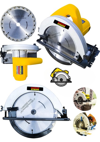 Profesyonel Yeni Nesil Metal Çift Dişli Sistem 185MM Bakır Motor Daire Testere Makinesi