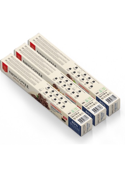 Aromalı Kapsül Kahve 3'lü Set (Karamel-Çikolata-Fındık) - 30 Adet fiyatları