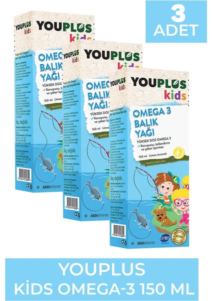 Youplus Kids Omega-3 150 ml 3 Adet