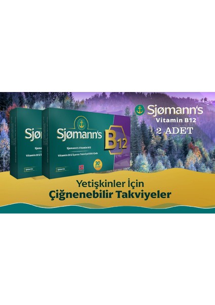 Sjomann's B12 Çiğnenebilir Jel 30 Tablet 2 Adet fiyatları