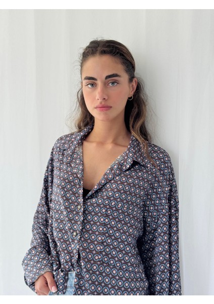 Tasarım Boyfriend Gömlek Kadın Gri