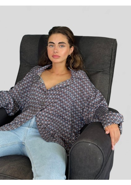 Tasarım Boyfriend Gömlek Kadın Gri modelleri