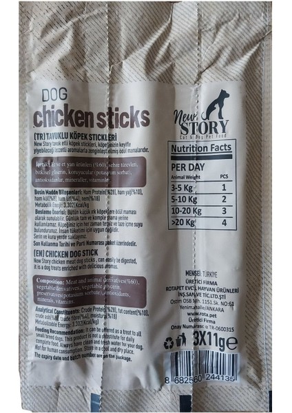Dog Chicken Stick 3 Adet 3X11GR. Tavuklu, Çubuk, Köpek Ödül Maması modelleri