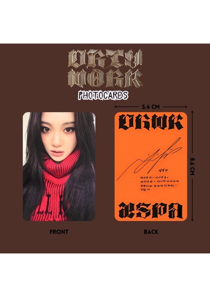 Aespa Ningning '' Dirty Work '' Photocards Set