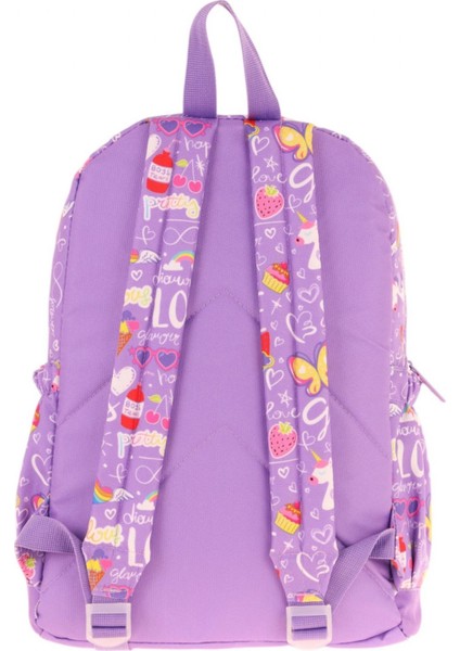 Kids Dört Bölmeli Kız Çocuk Silikon Aksesuarlı Mor Ilkokul Çantası modelleri