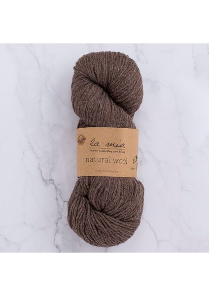 Natural Wool Koyu Kahverengi El Örgü Ipi - H6 - 33603