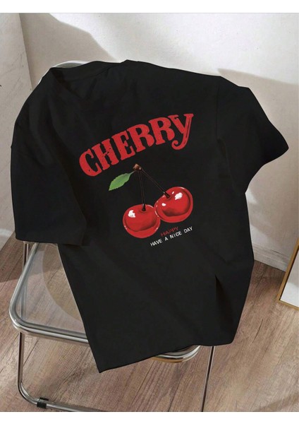 Kadın Oversize Happy Cherry T-Shirt fiyatları