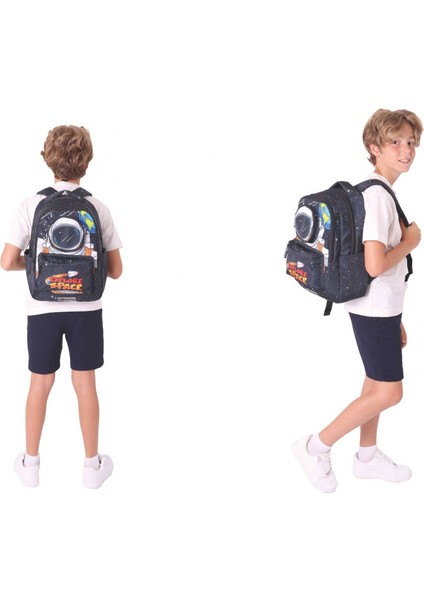 Kids Toys Erkek Çocuk Siyah 3D Astronot Şekilli Ilkokul Çantası ve Kalemlik Seti (L5253+L8253) modelleri