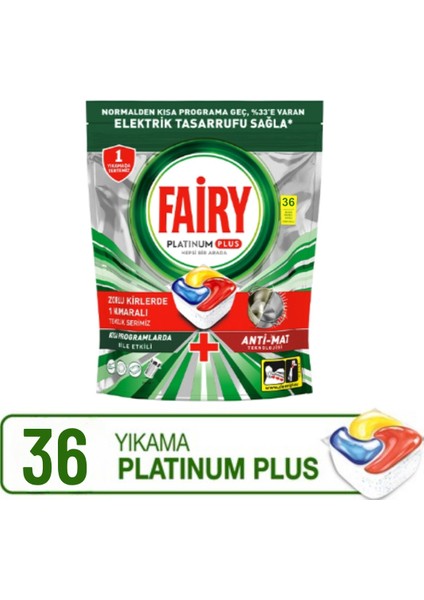 Platinum Plus 36 Yıkama Bulaşık Makinesi Tableti