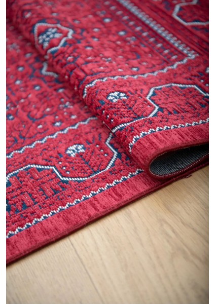 Semerkand SN04 Kırmızı Bordo Tozumaz Etnik Eskitme Türkmen Kilim Desen Halı Üst Kalite fırsatları