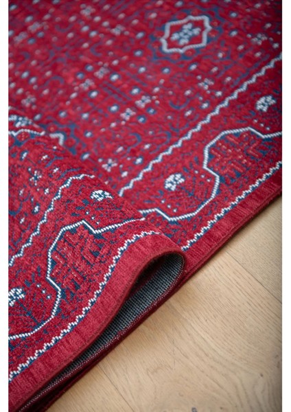 Semerkand SN04 Kırmızı Bordo Tozumaz Etnik Eskitme Türkmen Kilim Desen Halı Üst Kalite indirimleri