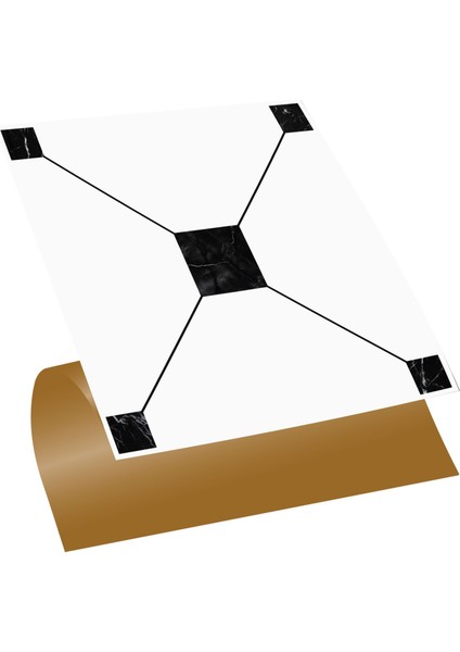 Kendinden Yapışkanlı Siyah Geometrik Desenli Pvc Karo 30X30 cm (11 Adet) 1m2
