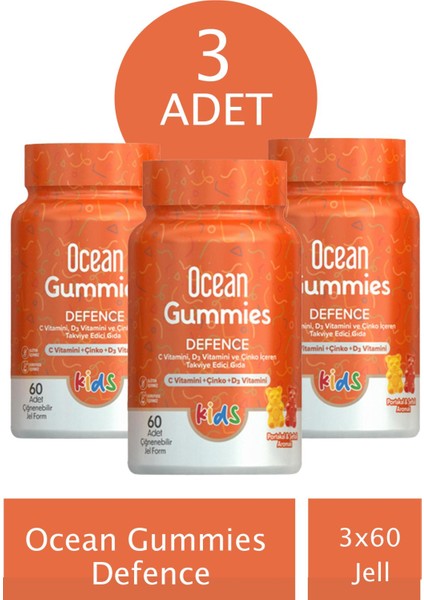 Ocean Gummies Defence 60 Adet Çiğnenebilir Form 3 Adet