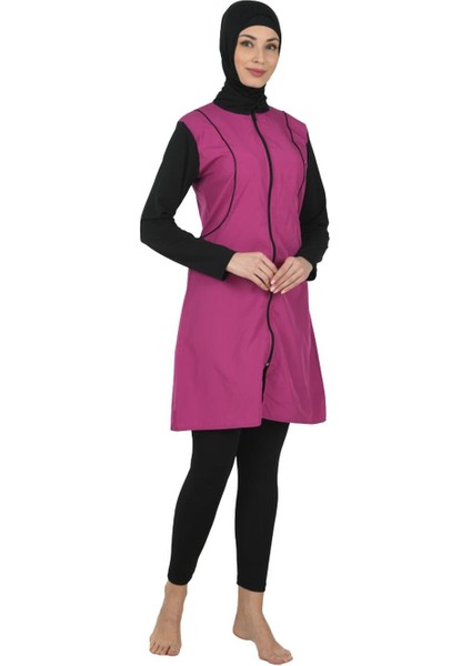 Tam Kapalı Paraşüt Kumaş Büyük Beden Tesettür Mayo 3372 modelleri
