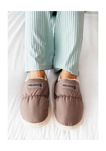 Dark Plum Parachute Women Slipper Kadın Günlük Ev Pandufu Par-Kkm Kahverengi