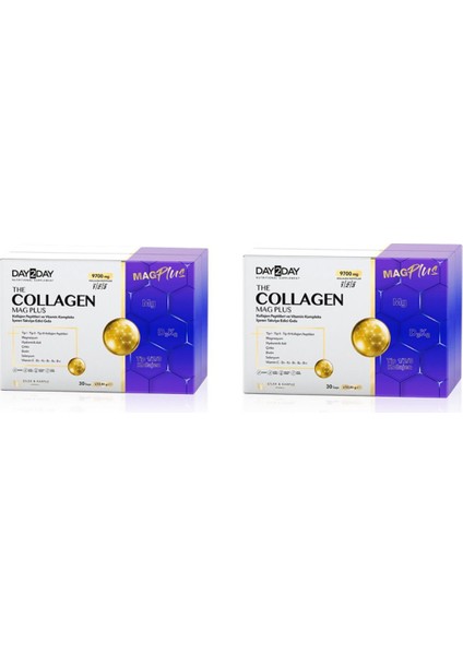 DAY2DAY Collagen Mag Plus Çilek Karpuz Aromalı 30 Saşe x 2 Adet