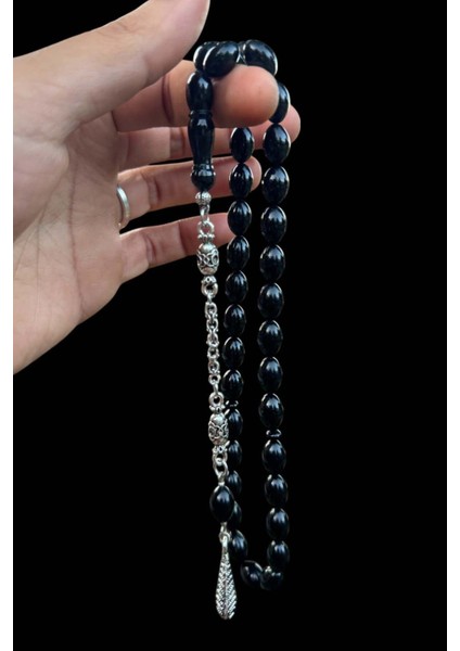 Sertifikalı Usta Işçilikli Sıkma Siyah Ateş Kehribar Tesbih Hediyelik Ahşap Kutulu fiyatları