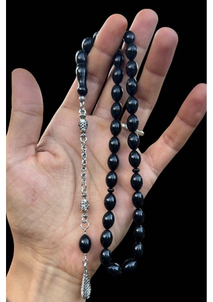 Sertifikalı Usta Işçilikli Sıkma Siyah Ateş Kehribar Tesbih Hediyelik Ahşap Kutulu modelleri