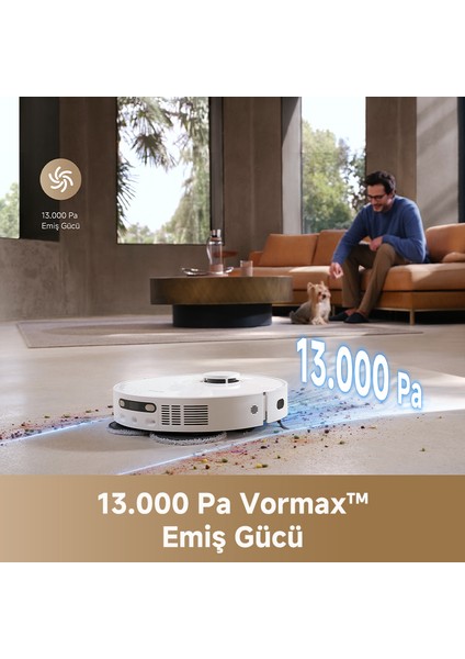 L40 Ultra CE Robot Süpürge Beyaz, 13,000PA Emiş Gücü, Özel Halı Temizliği Stratejisi Gücü, Duoscrub™ Paspaslama Sistemi fiyatları
