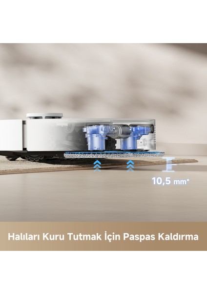 L40 Ultra CE Robot Süpürge Beyaz, 13,000PA Emiş Gücü, Özel Halı Temizliği Stratejisi Gücü, Duoscrub™ Paspaslama Sistemi indirimleri