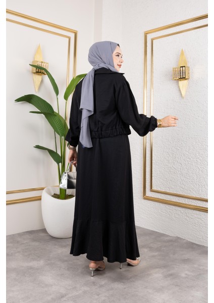 Kadın Çilek Kumaş Fermuarlı Siyah Ikili Takım indirimleri