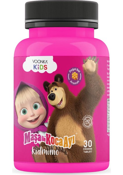 Voonka Kids Maşa Ile Koca Ayı Kidmuno 30 Çiğneme Tableti