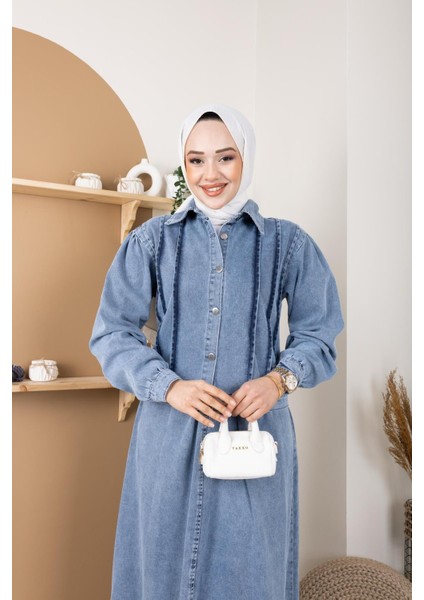 Kadın 2li Kot Takım Ceket ve Beli Lastikli Valonlu Etek indirimleri