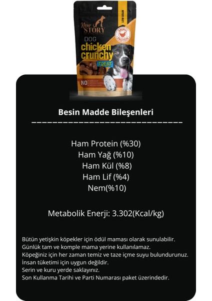 Dog Chicken Crunchy 12X80GR. Tavuklu, Köpek Ödül Maması fırsatları