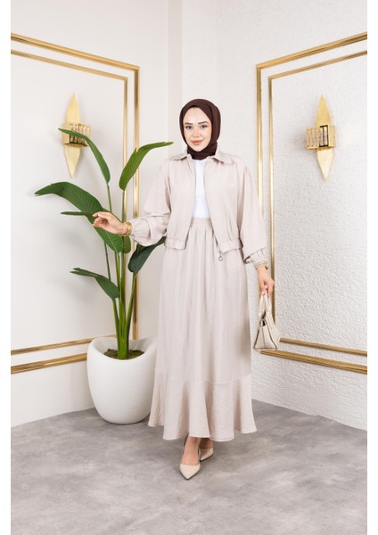 Kadın Çilek Kumaş Fermuarlı Vizyon Ikili Takım