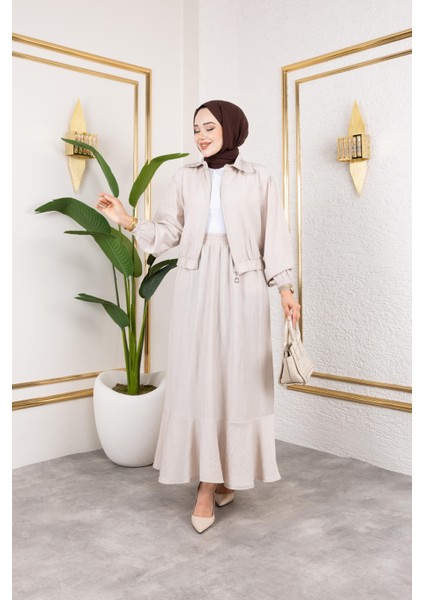 Kadın Çilek Kumaş Fermuarlı Vizyon Ikili Takım modelleri