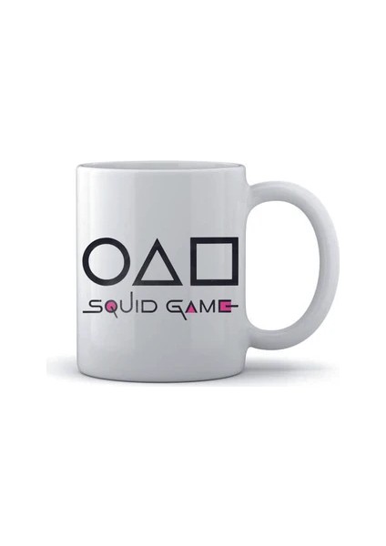 Squid Game Baskılı Beyaz Kupa