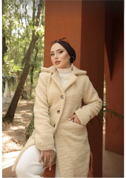 Kadın Astarlı Peluş Kaban