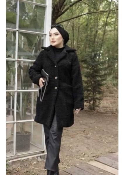 Kadın Astarlı Peluş Kaban