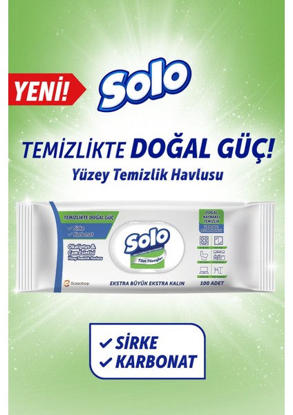 Solo Yüzey Temizleyici Havlu Okaliptus Cam Esintisi 100'LÜ 4 Adet fiyatları