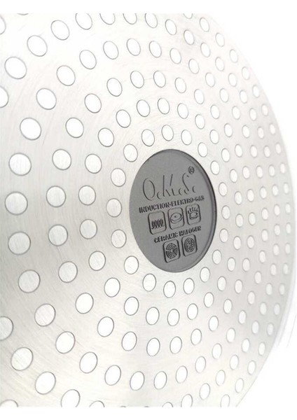 15016 - 3 Parça, Indüksiyonlu Ocak Uyumlu, Döküm, Seramik, ( 20 - 24 - 28 cm ) Tava Seti Siyah