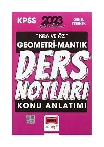 Yayınları 2023 Kpss Kısa ve Öz Geometri ve Sayısal Mantık Konu Anlatımı Ders Notları