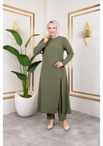 Inci Detaylı Tesettür Ikili Takım Haki fiyatları