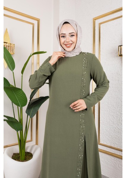 Inci Detaylı Tesettür Ikili Takım Haki indirimleri