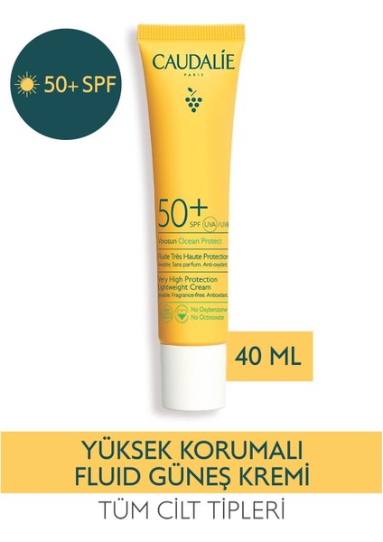 Caudalie Vinosun Ocean Protect Fluide Uva/uvb SPF50+ 40 ml