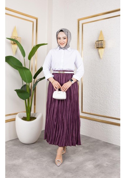 Kırışık Keten Etek modelleri