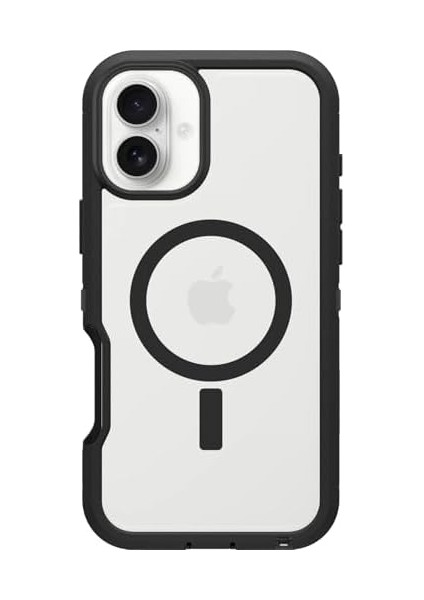 Defender Series Xt iPhone 16 Plus Uyumlu Magsafe Kılıf, Darbeye Karşı Koruyucu Kılıf, Şeffaf/siyah