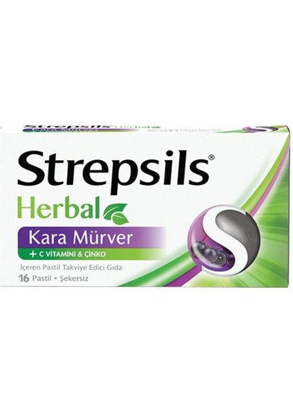 Strepsils Herbal Kara Mürver Aromalı 16 Pastil