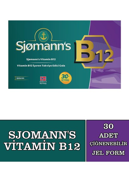 Sjomann's B12 Çiğnenebilir Jel 30 Tablet