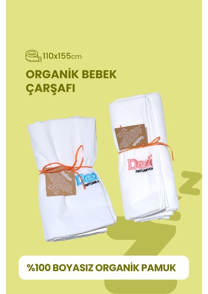 Organik Pamuk Bebek Çarşafı