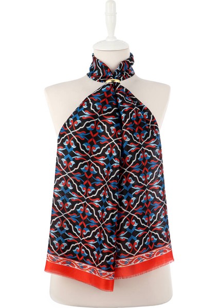 Kırmızı Sarmaşık Desen Vual Ipek Fular fiyatları