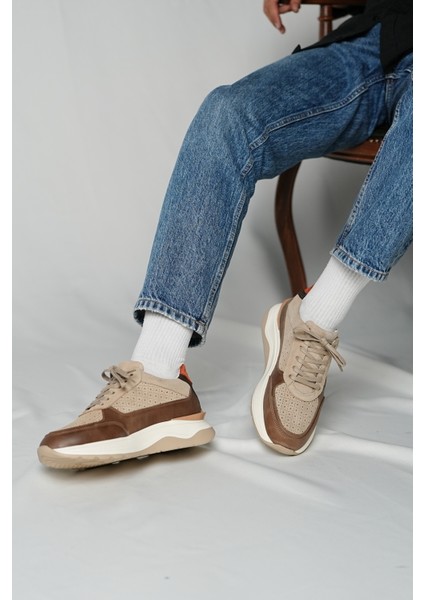 Crash Model Hakiki Deri Kombinasyon Sneaker Ayakkabı