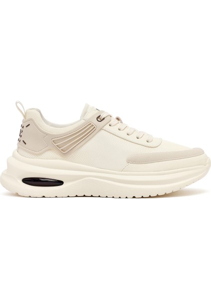 Erkek Bej Bağcıklı Kalın Tabanlı Kumaş Sneaker 25SFD69226F