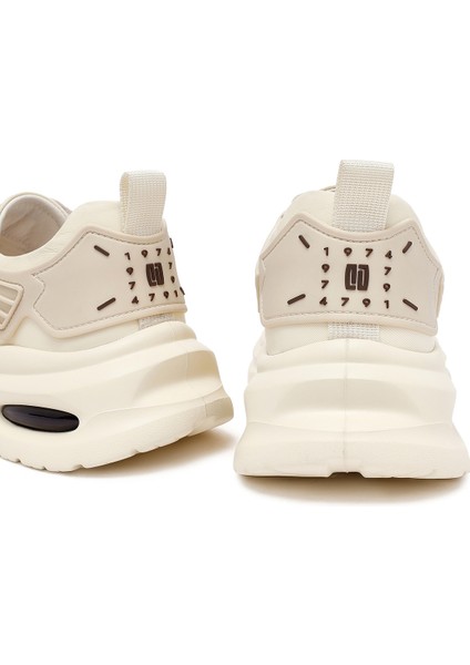 Erkek Bej Bağcıklı Kalın Tabanlı Kumaş Sneaker 25SFD69226F